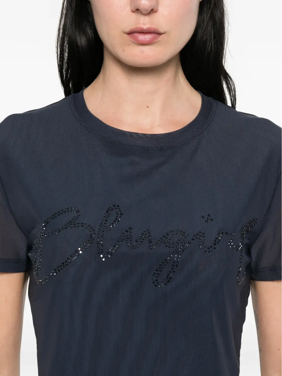 Blugirl クリスタル装飾のTシャツ - 画像5