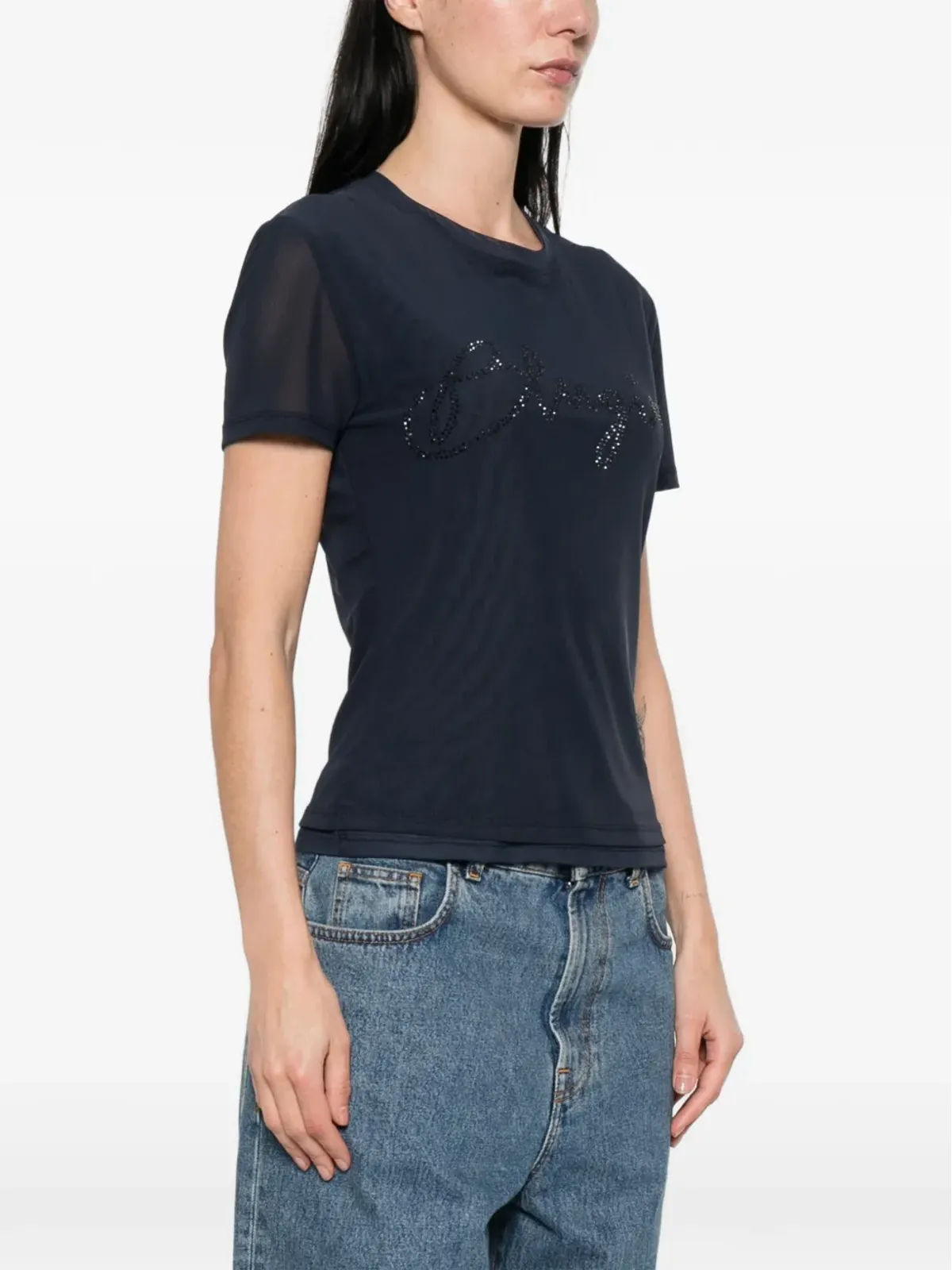 Blugirl クリスタル装飾のTシャツ - 画像3