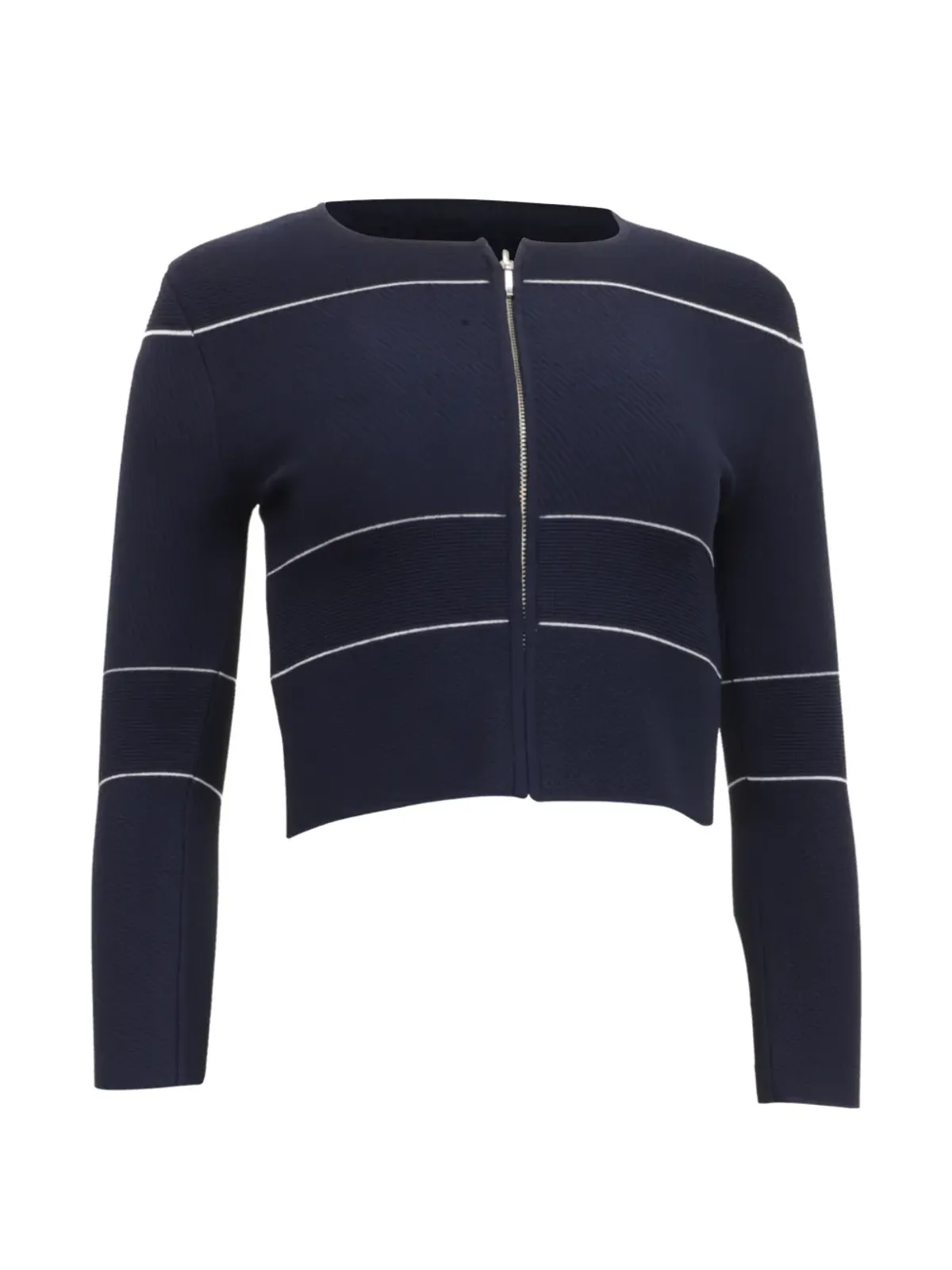 Carolina Herrera Vintage ストライプジップカーディガン - ブルー - 画像1