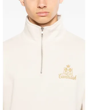 Cavendish ジップアップ ロゴスウェットシャツ ベージュ - サムネイル5