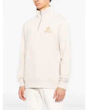 Cavendish ジップアップ ロゴスウェットシャツ ベージュ - サムネイル3