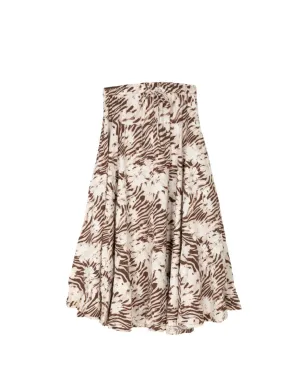 Free People ブラウンのゼブラ柄スカート - サムネイル1