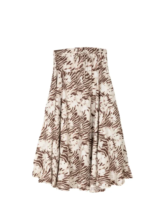 Free People Free People ブラウンのゼブラ柄スカートの商品画像