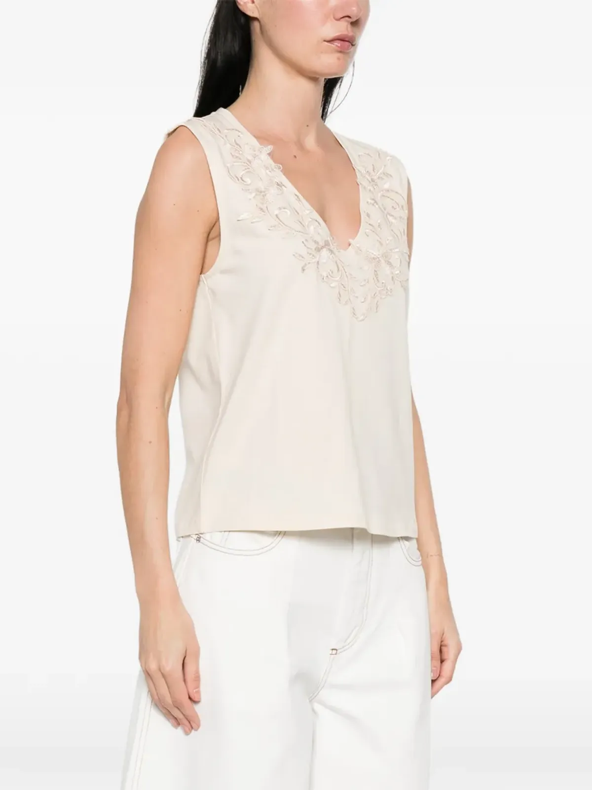 Blugirl Vネック刺繍タンクトップ - 画像3