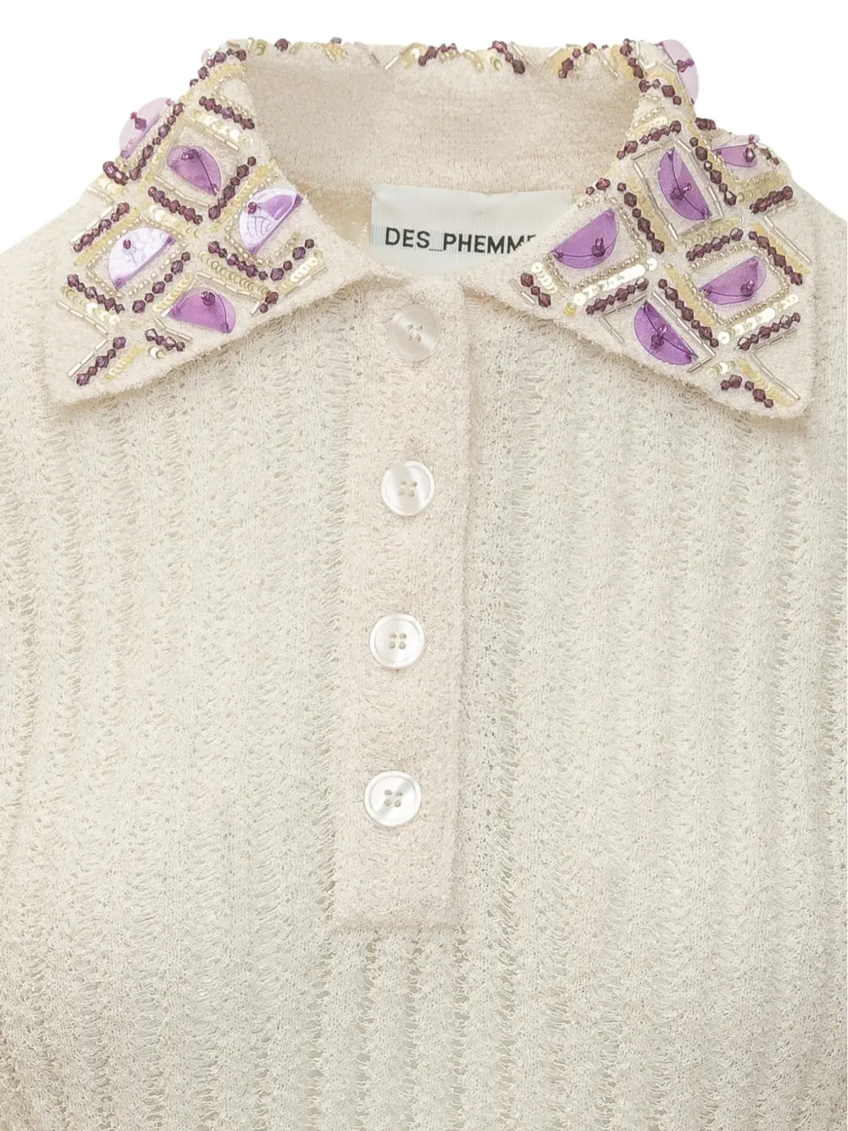 DES PHEMMES 刺繍ポロトップ - 画像3