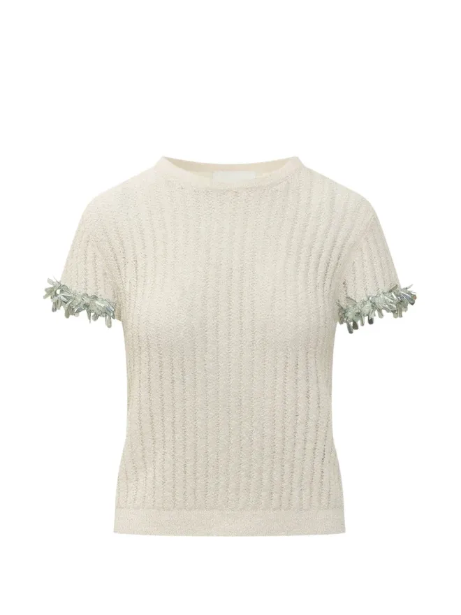 Des Phemmes DES PHEMMES 刺繍入りリブトップスの商品画像