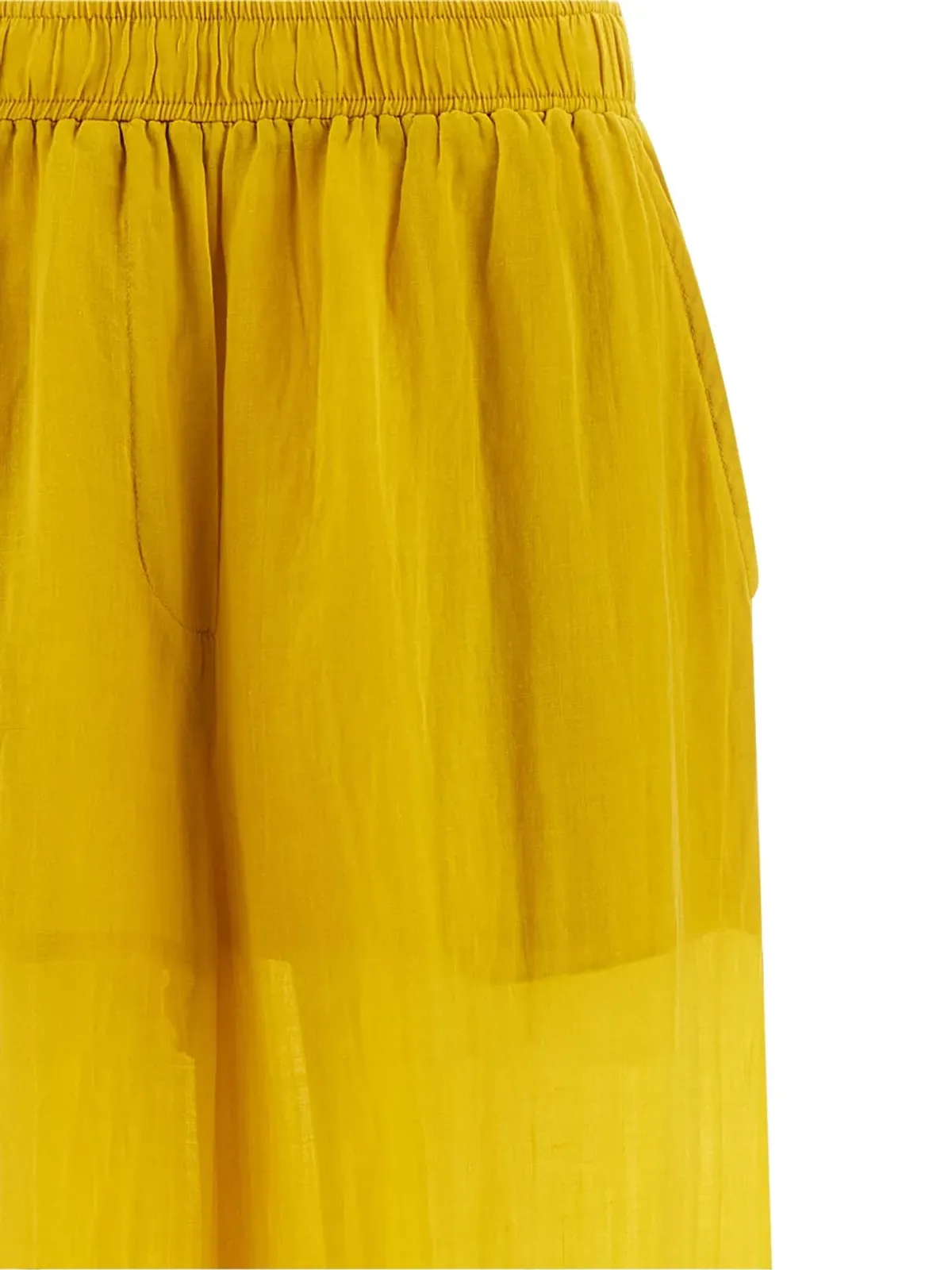 Nude エラスティックウェストのパラッツォパンツ - Yellow - 画像3