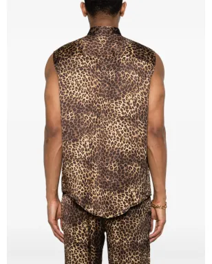 Ernest W. Baker ヒョウ柄ポケットシャツ - サムネイル4