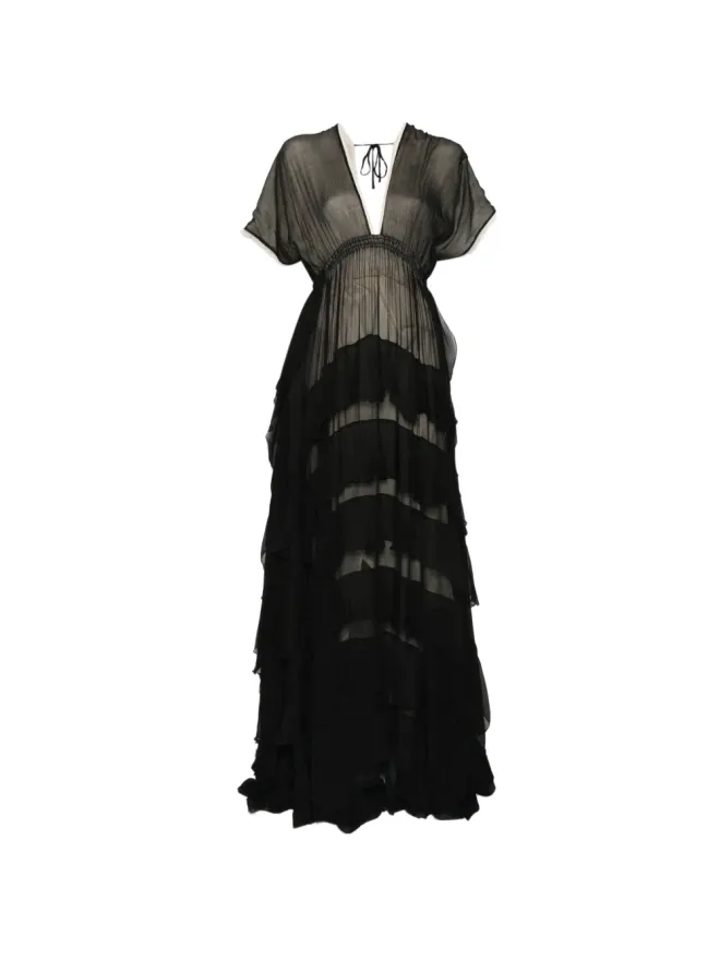 Mes Demoiselles Mes Demoiselles シャーロット ラッフルVネック マキシドレスの商品画像