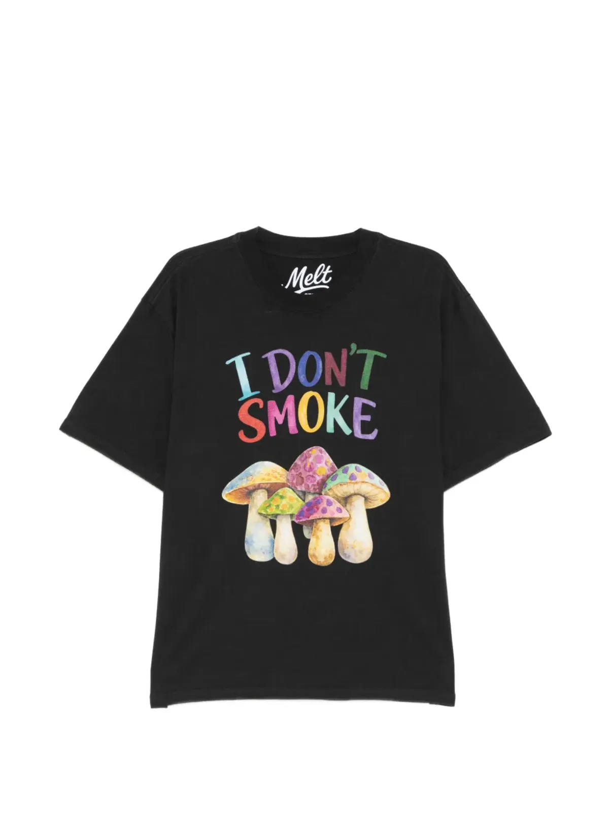Melt マッシュルームプリントTシャツ ブラック - 画像1