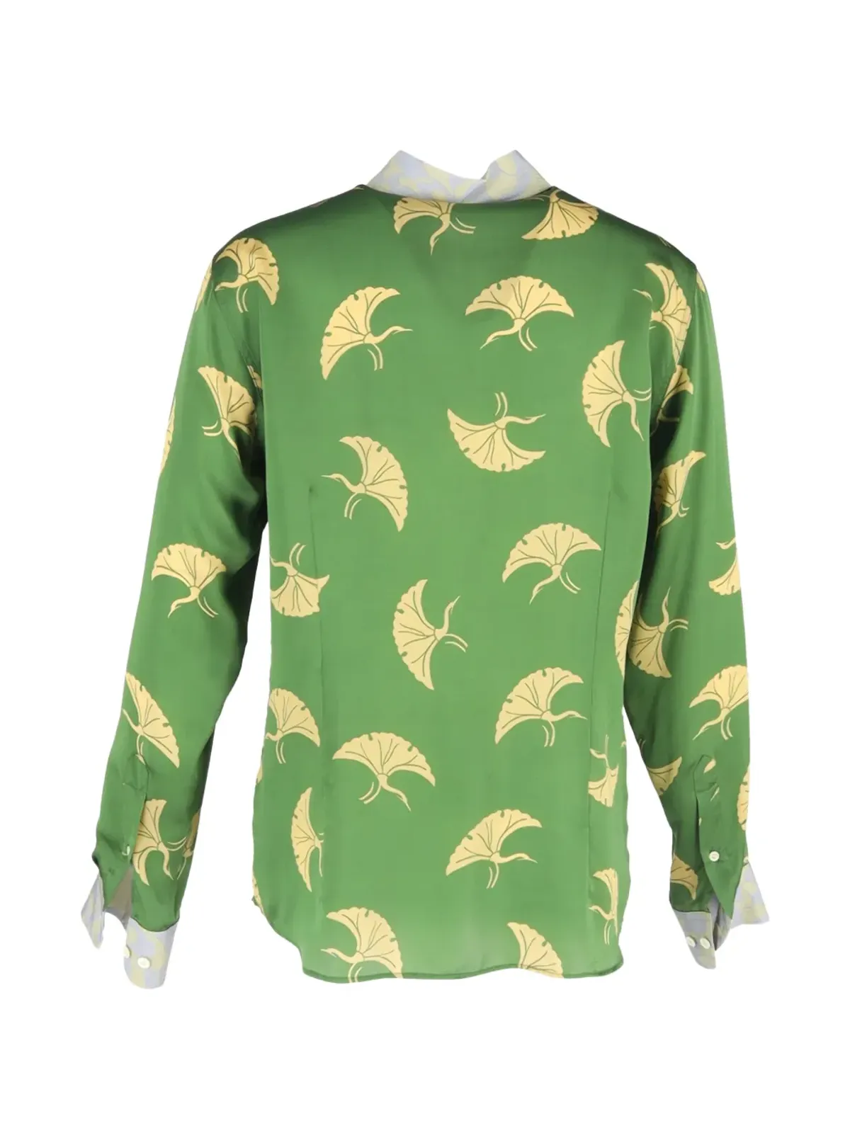 Dries Van Noten シルクプリント長袖シャツ ビンテージ（グリーン） - 画像2