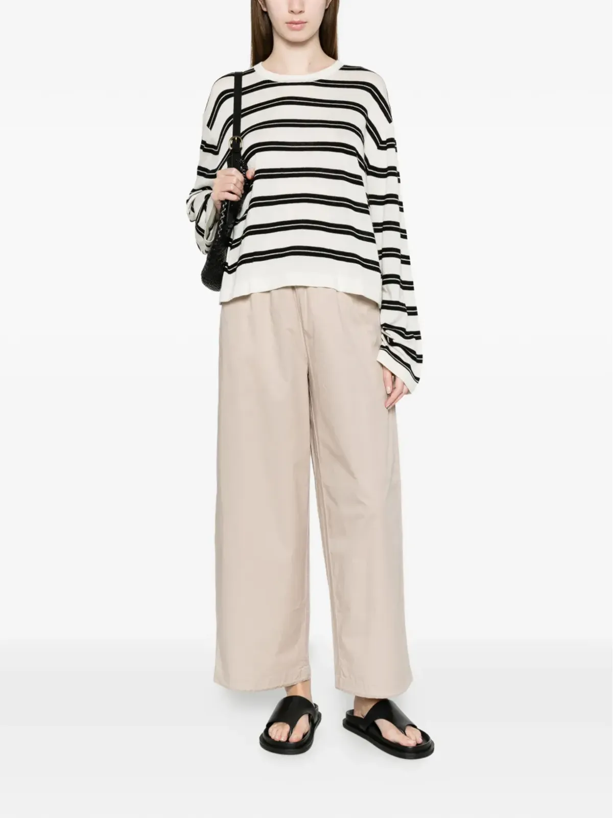 Soft Goat ストライプ長袖セーター - 画像2