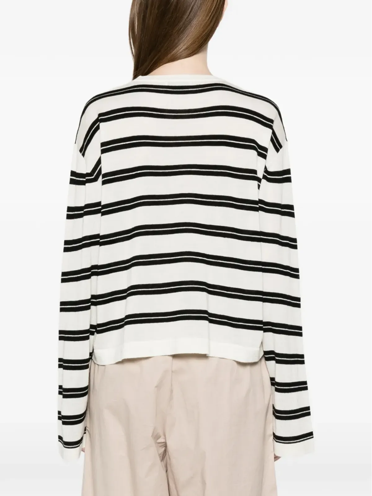 Soft Goat ストライプ長袖セーター - 画像4