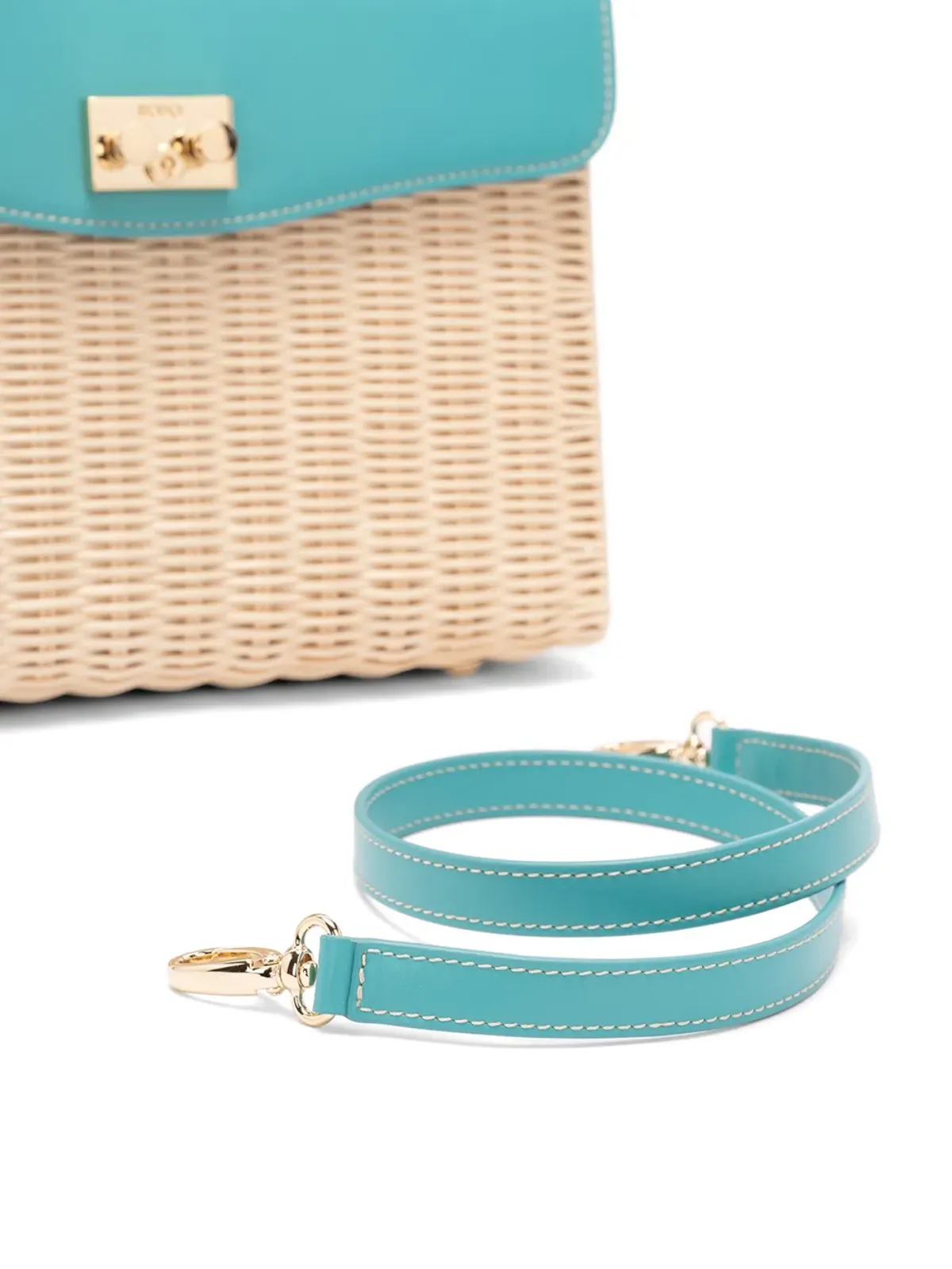 Rodo ミディアムウィッカー トップハンドル ショルダーバッグ - Neutrals - 画像5