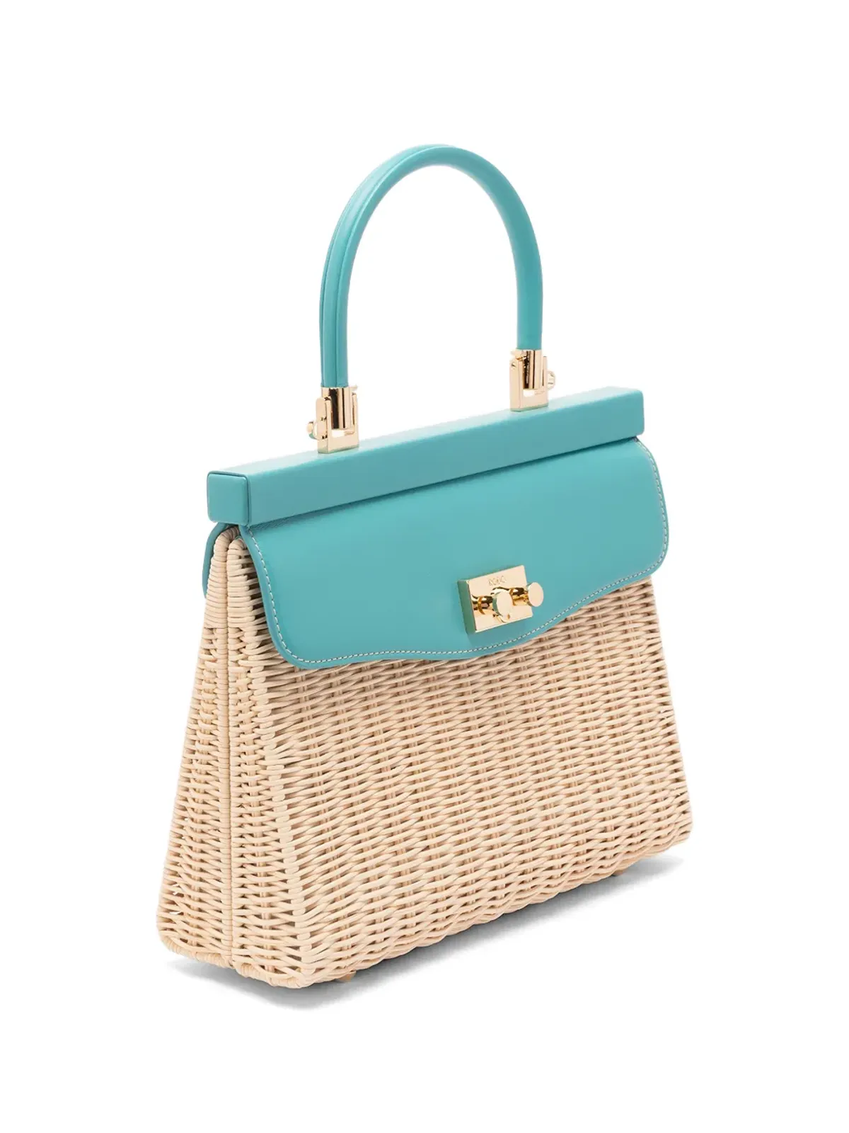 Rodo ミディアムウィッカー トップハンドル ショルダーバッグ - Neutrals - 画像3