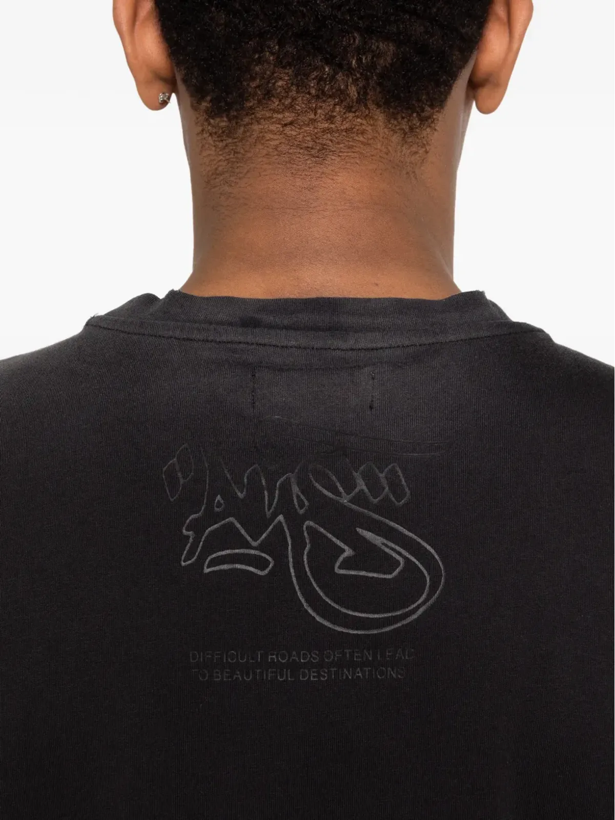 ALIS トーリー クロップドプリントTシャツ - ブラック - 画像5