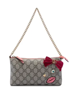 Gucci Pre-Owned 2000-2015 GG Supreme Face Embellished Wallet on Chain クロスボディバッグ - Brown - サムネイル1