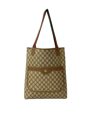 Gucci Pre-Owned 20世紀 GG Supreme Web トートバッグ - ブラウン - サムネイル1
