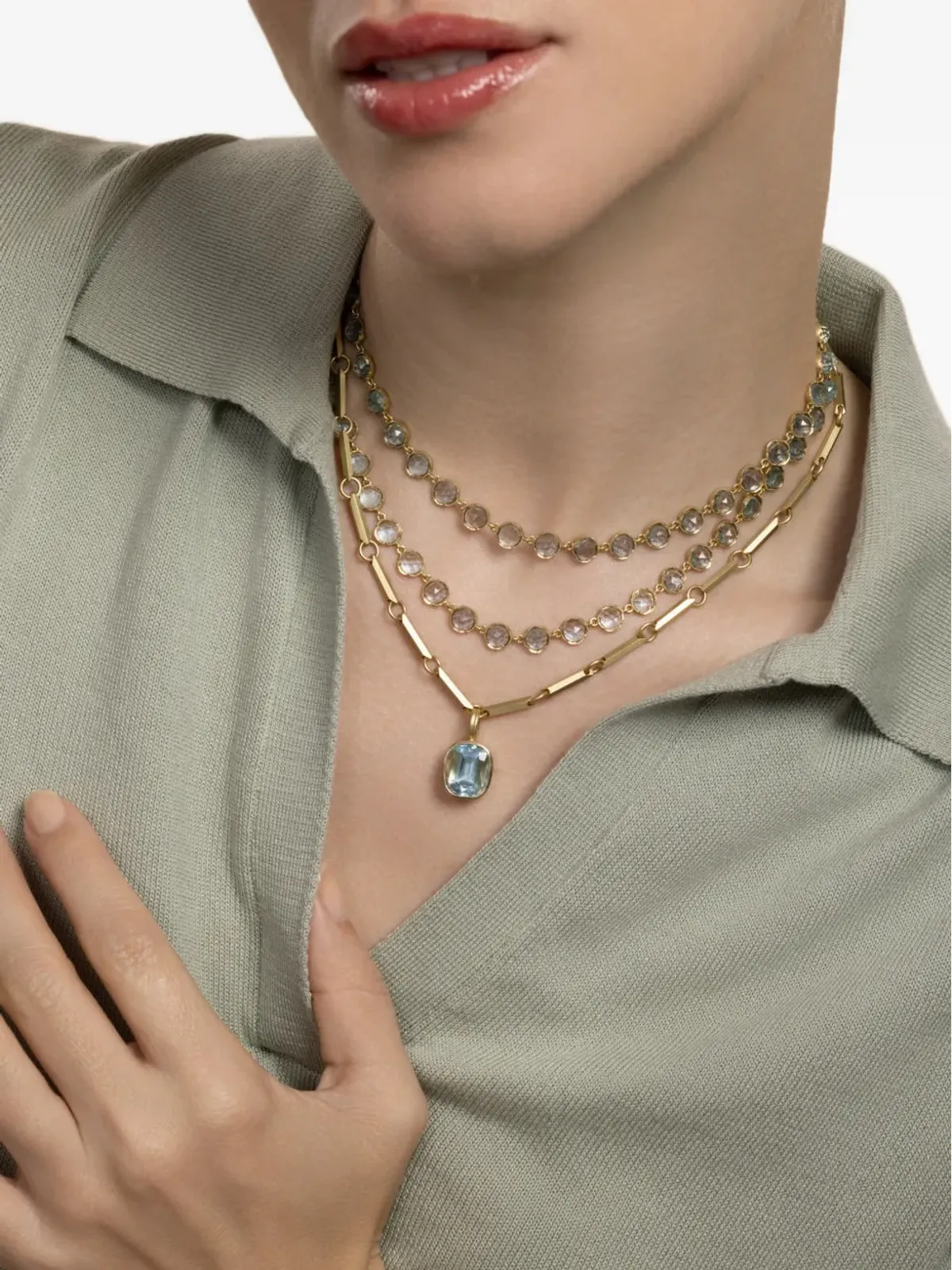 Irene Neuwirth アクアマリン ペンダントネックレス - 画像3