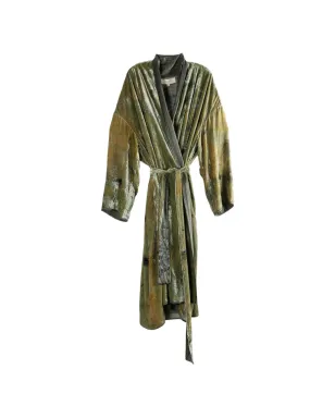 MUTEDANCE silk kimono - Green - サムネイル1