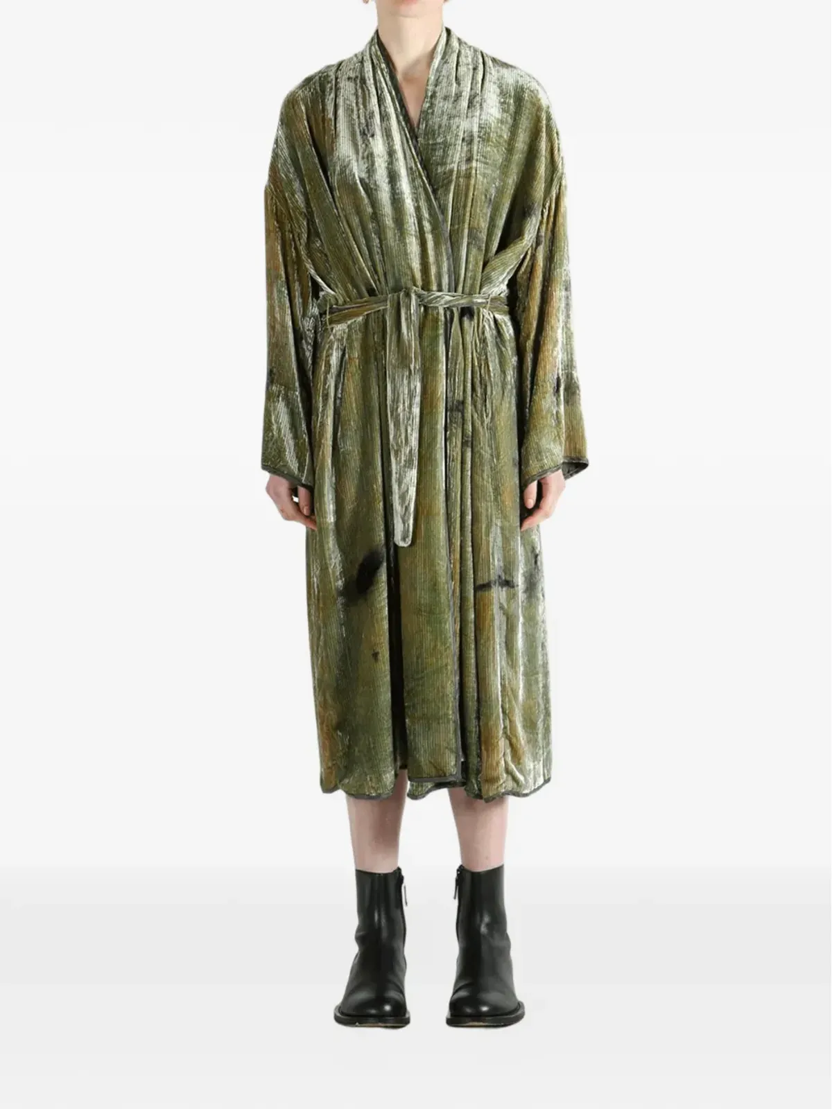 MUTEDANCE silk kimono - Green - 画像2