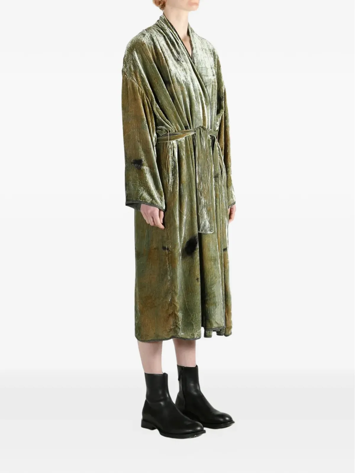 MUTEDANCE silk kimono - Green - 画像3