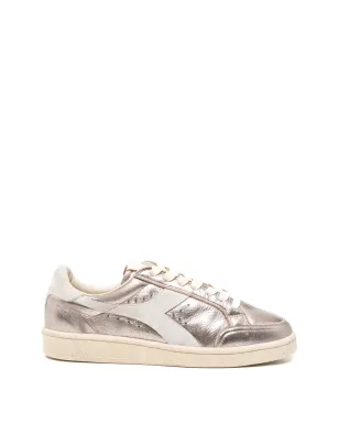 Diadora メタリックエフェクト レザー スニーカー ピンク - サムネイル1