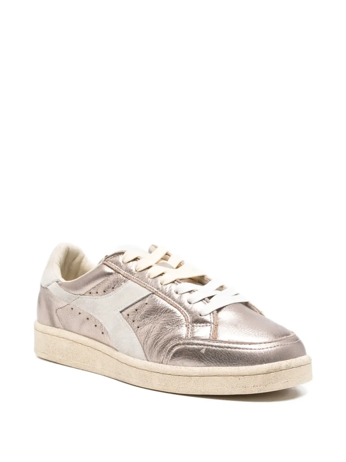 Diadora メタリックエフェクト レザー スニーカー ピンク - 画像2