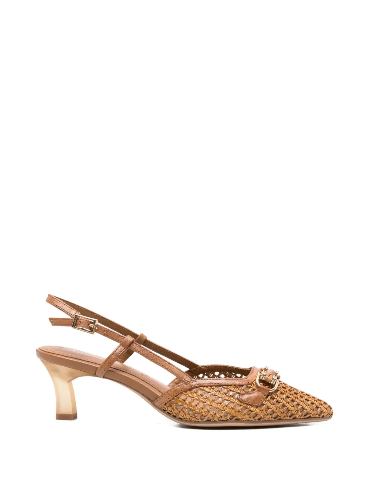 TAMARIS woven buckle leather pumps - Neutrals - 画像1