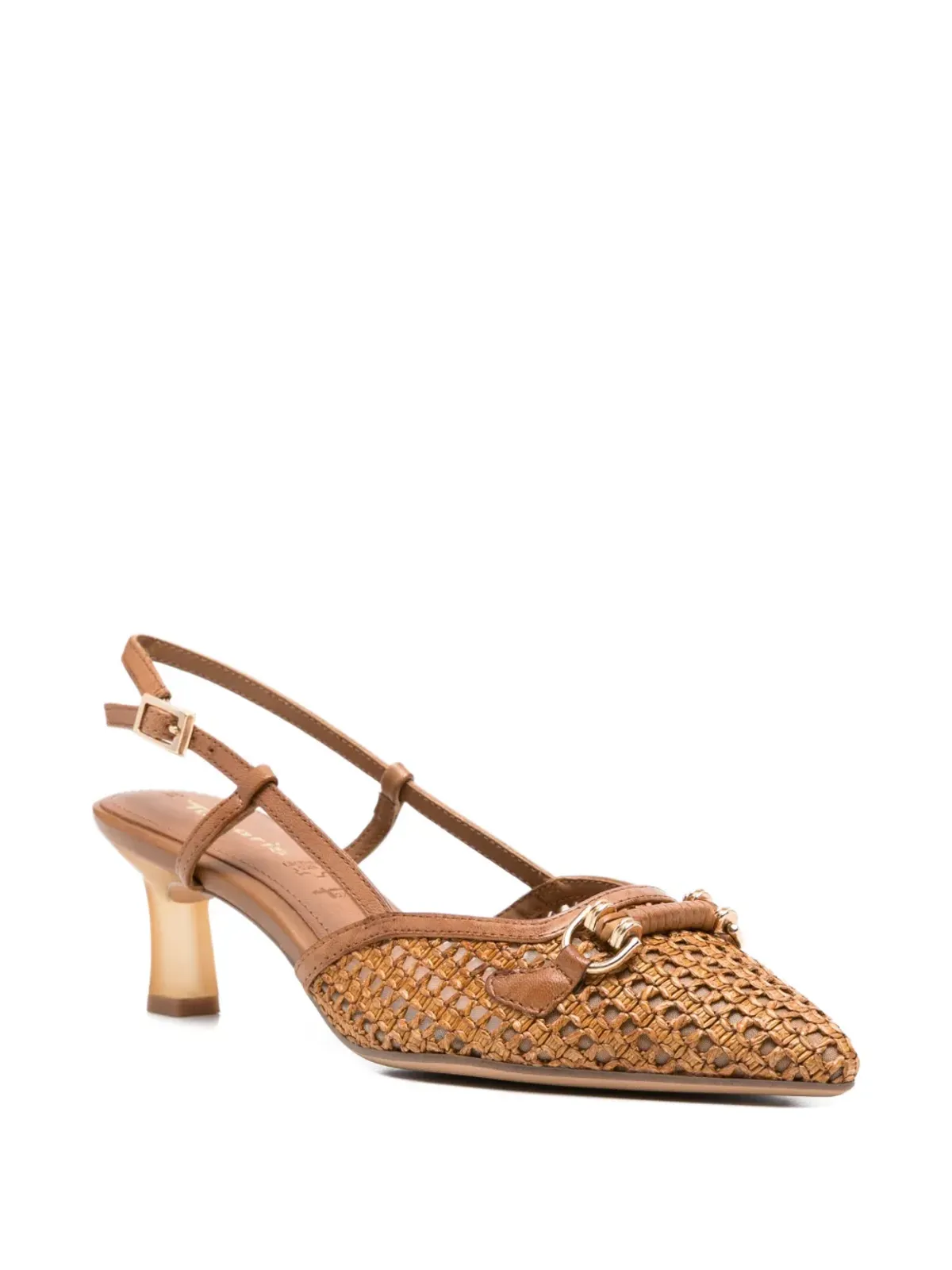 TAMARIS woven buckle leather pumps - Neutrals - 画像2