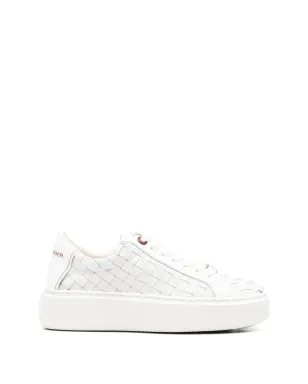 Alexander Smith London High woven-leather sneakers - White - サムネイル1