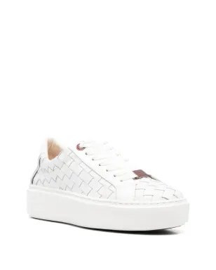 Alexander Smith London High woven-leather sneakers - White - サムネイル2