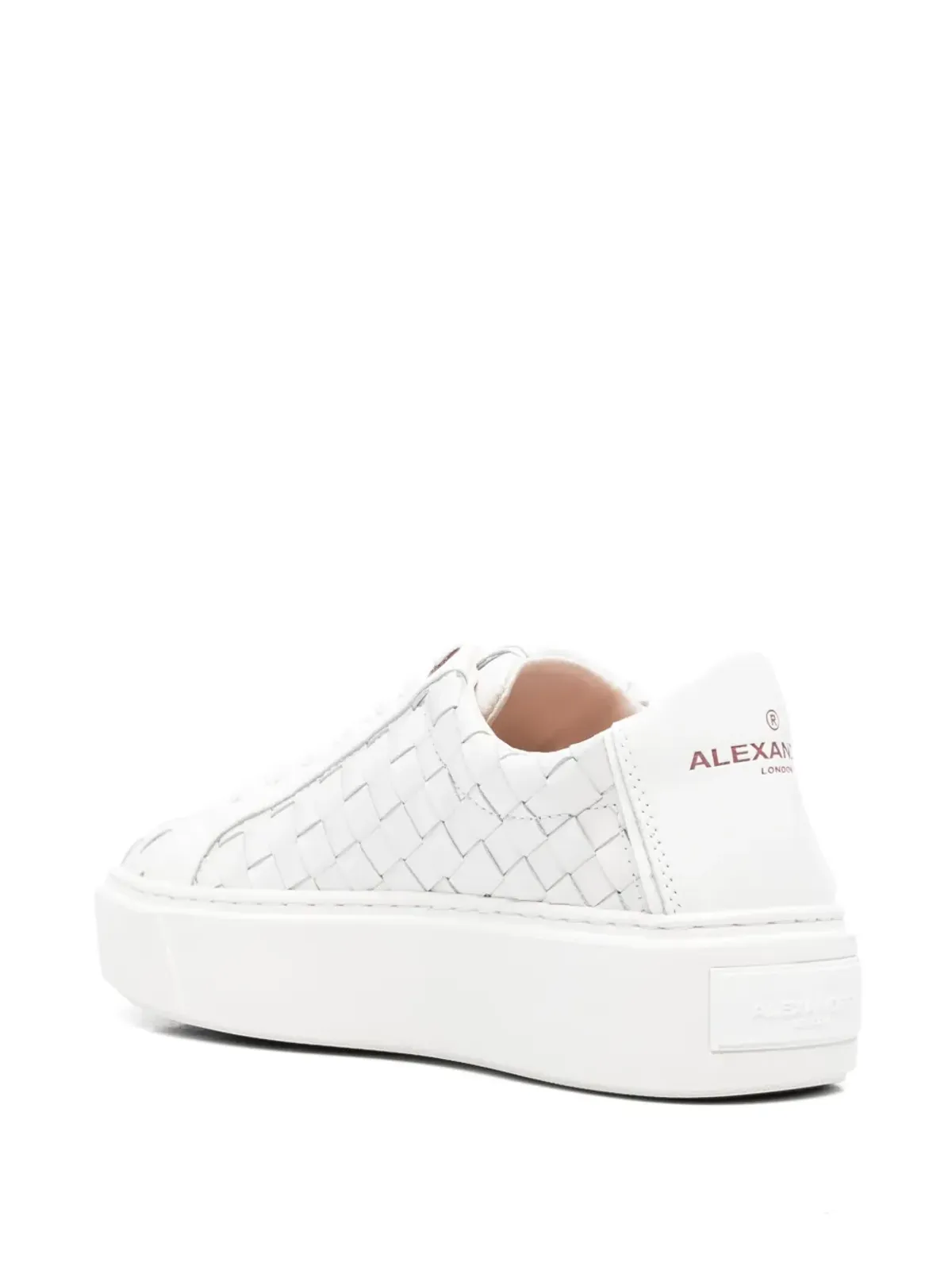Alexander Smith London High woven-leather sneakers - White - 画像3