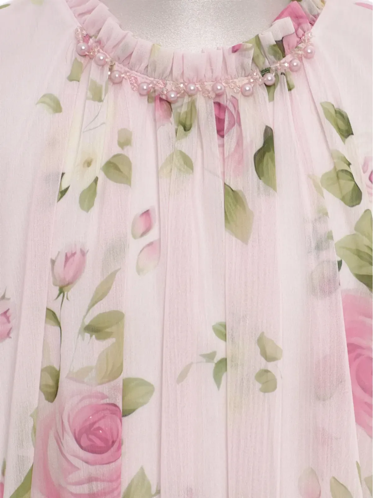 Dress & Fleur ラッフル付き長袖フローラルプリントドレス（ピンク） - 画像3