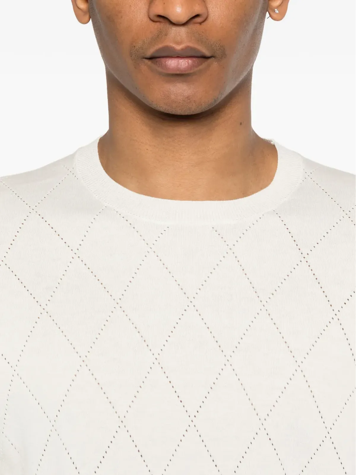 SCAGLIONE アーガイル柄クルーネックTシャツ - 画像5