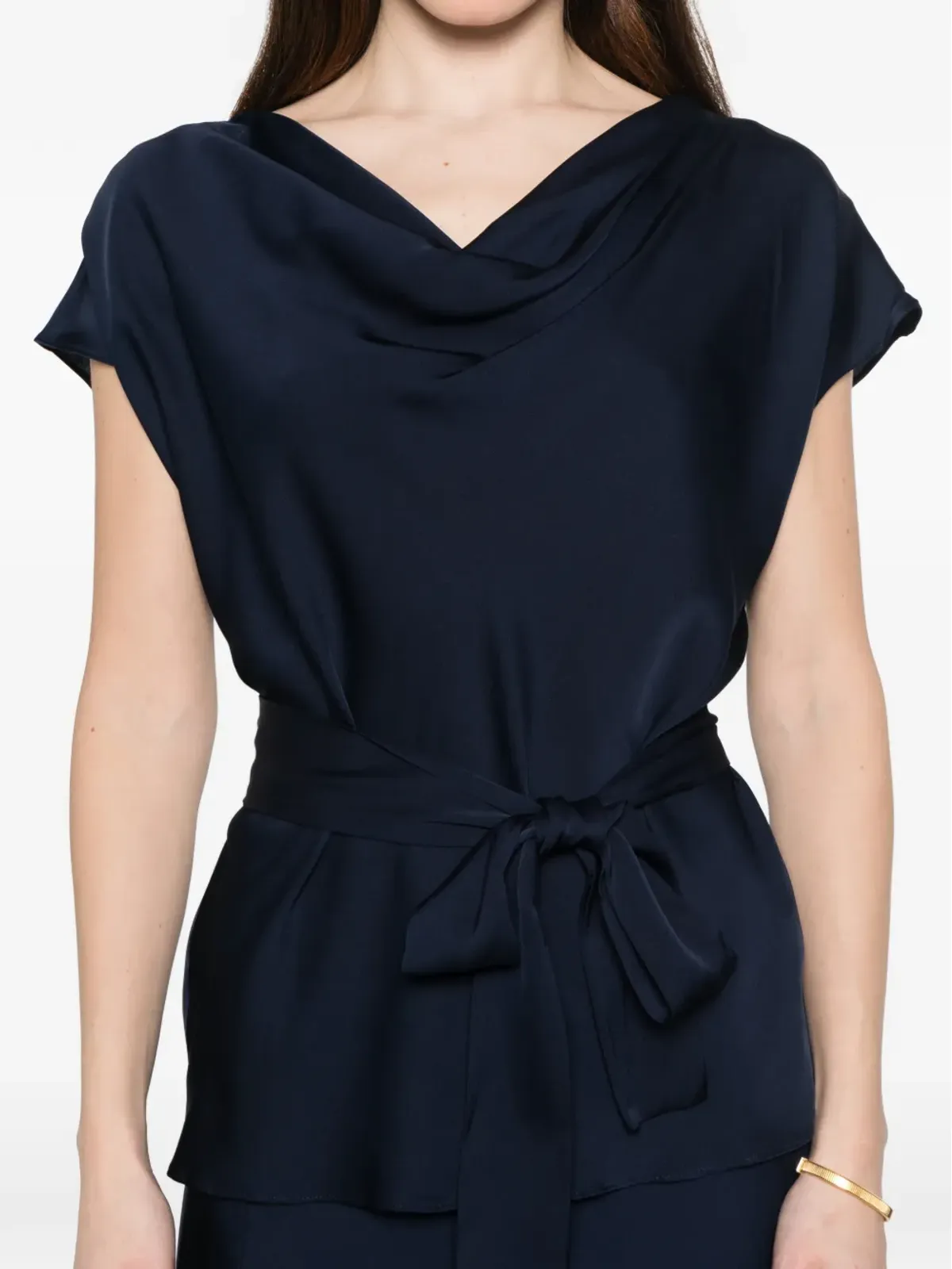 SILK95FIVE Mizner cowl-neck tie blouse - 画像5