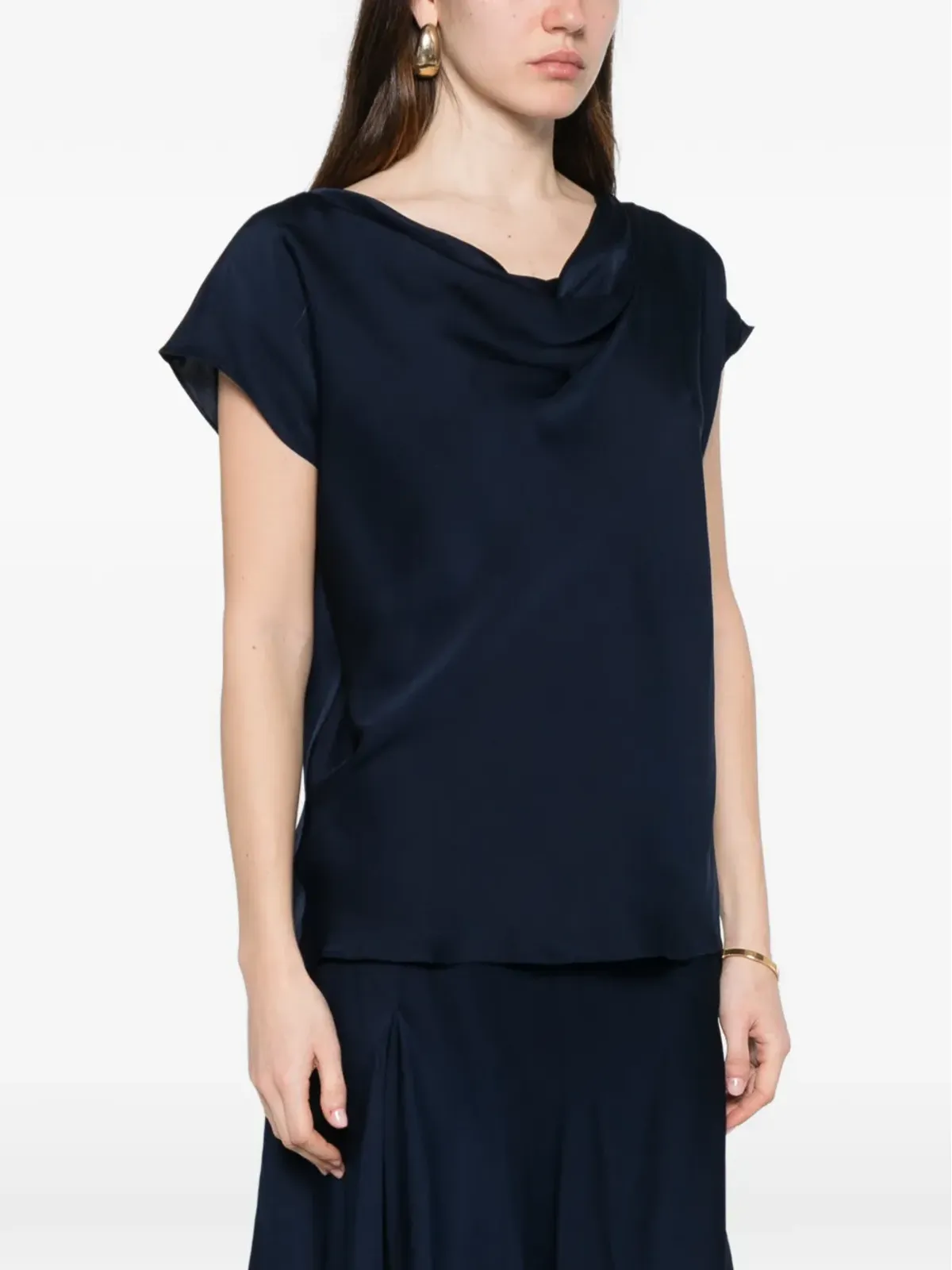 SILK95FIVE Mizner cowl-neck tie blouse - 画像3