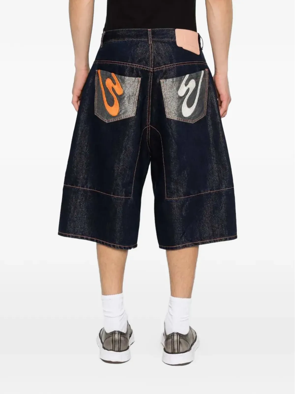 PDF デニムコントラストステッチショーツ - 画像4