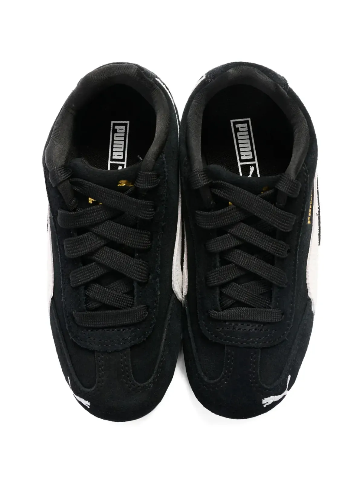 Puma Kids レースアップロゴスニーカー（ブラック） - 画像4