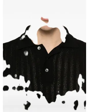 LUIGI GENTILE 黒のニットポロシャツ - サムネイル5