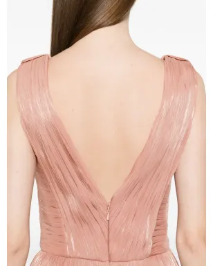 Costarellos Vネックプリーツマキシドレス - サムネイル5