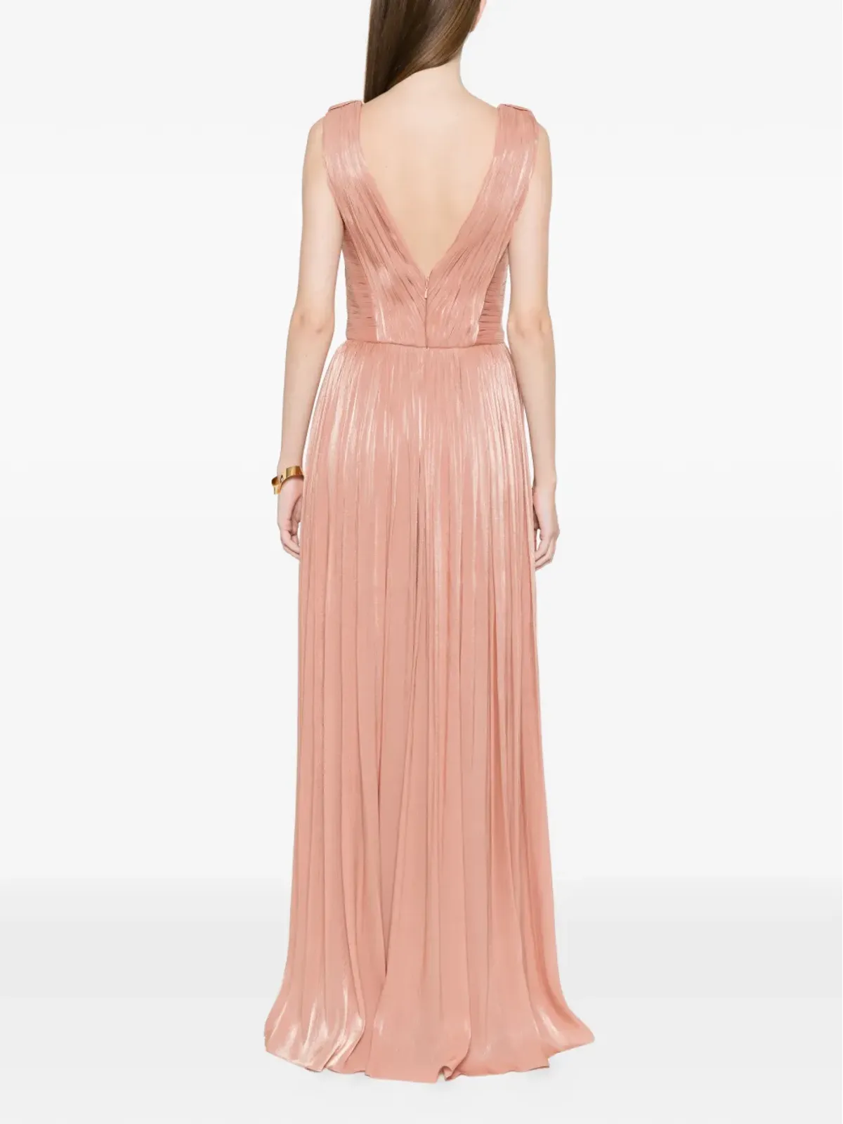 Costarellos Vネックプリーツマキシドレス - 画像4