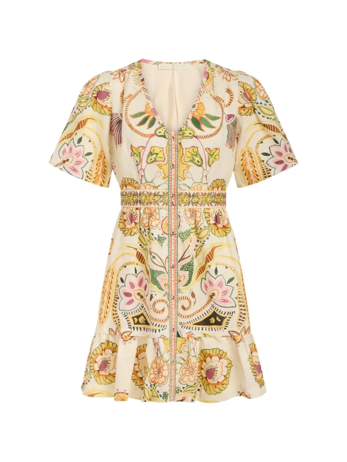 Marie Oliver Gwyneth V-neck floral print dress - Neutrals - 画像1