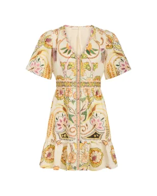 Marie Oliver Gwyneth V-neck floral print dress - Neutrals - サムネイル1