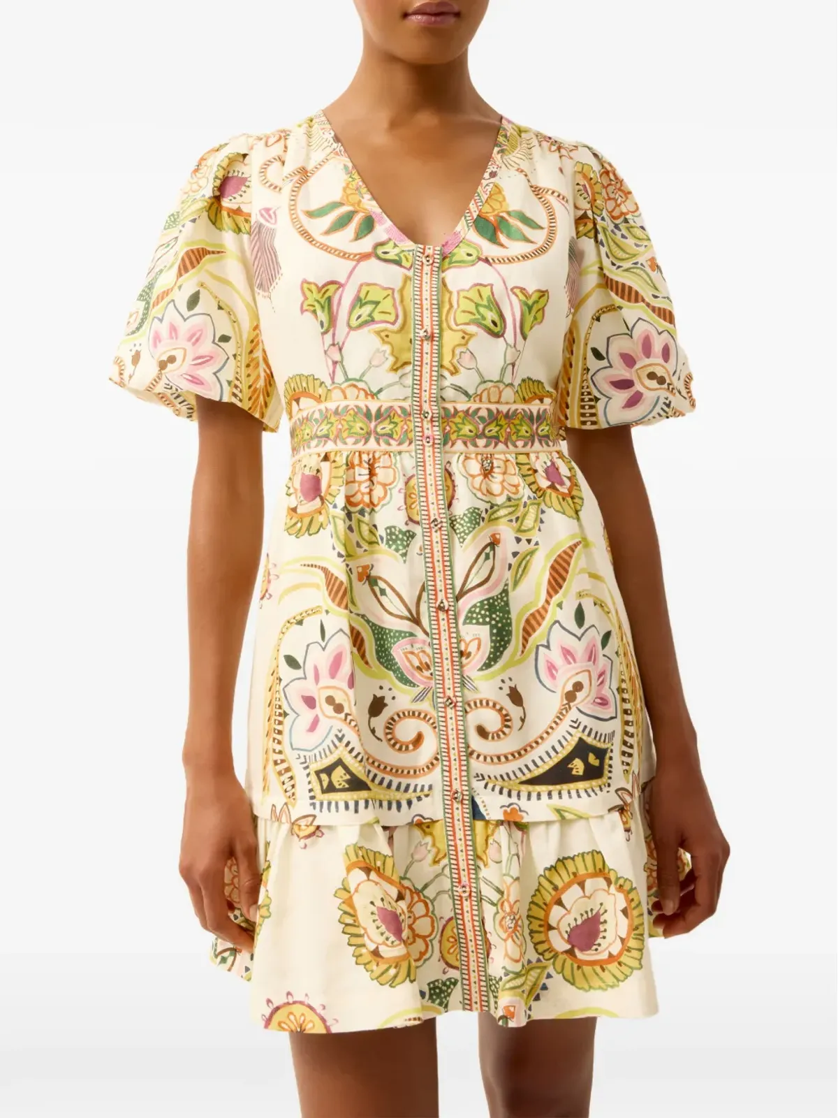 Marie Oliver Gwyneth V-neck floral print dress - Neutrals - 画像4