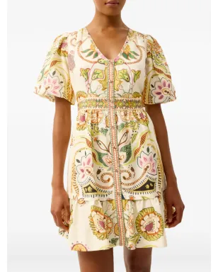 Marie Oliver Gwyneth V-neck floral print dress - Neutrals - サムネイル4