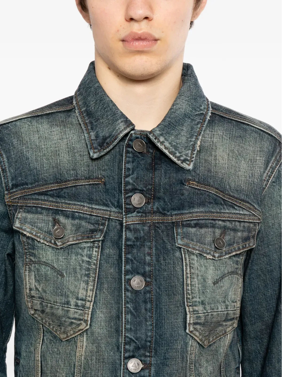 G-Star RAW デニムジャケット（胸フラップポケット2つ） - ブルー - 画像5