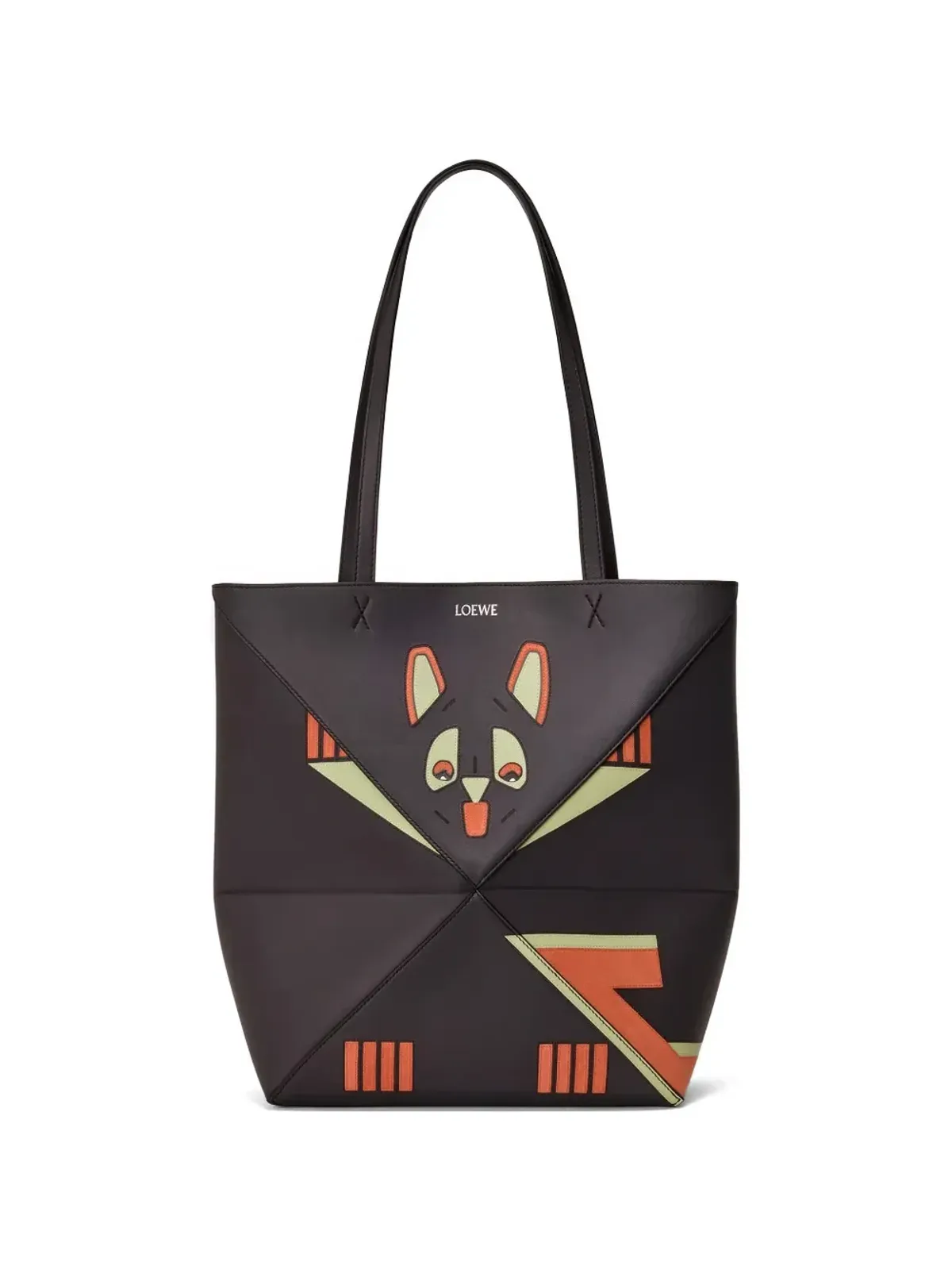 LOEWE × Louis Wain ミディアム フューチャリスト キャット パズル フォールド グラフィック ストラップ トートバッグ - 画像1