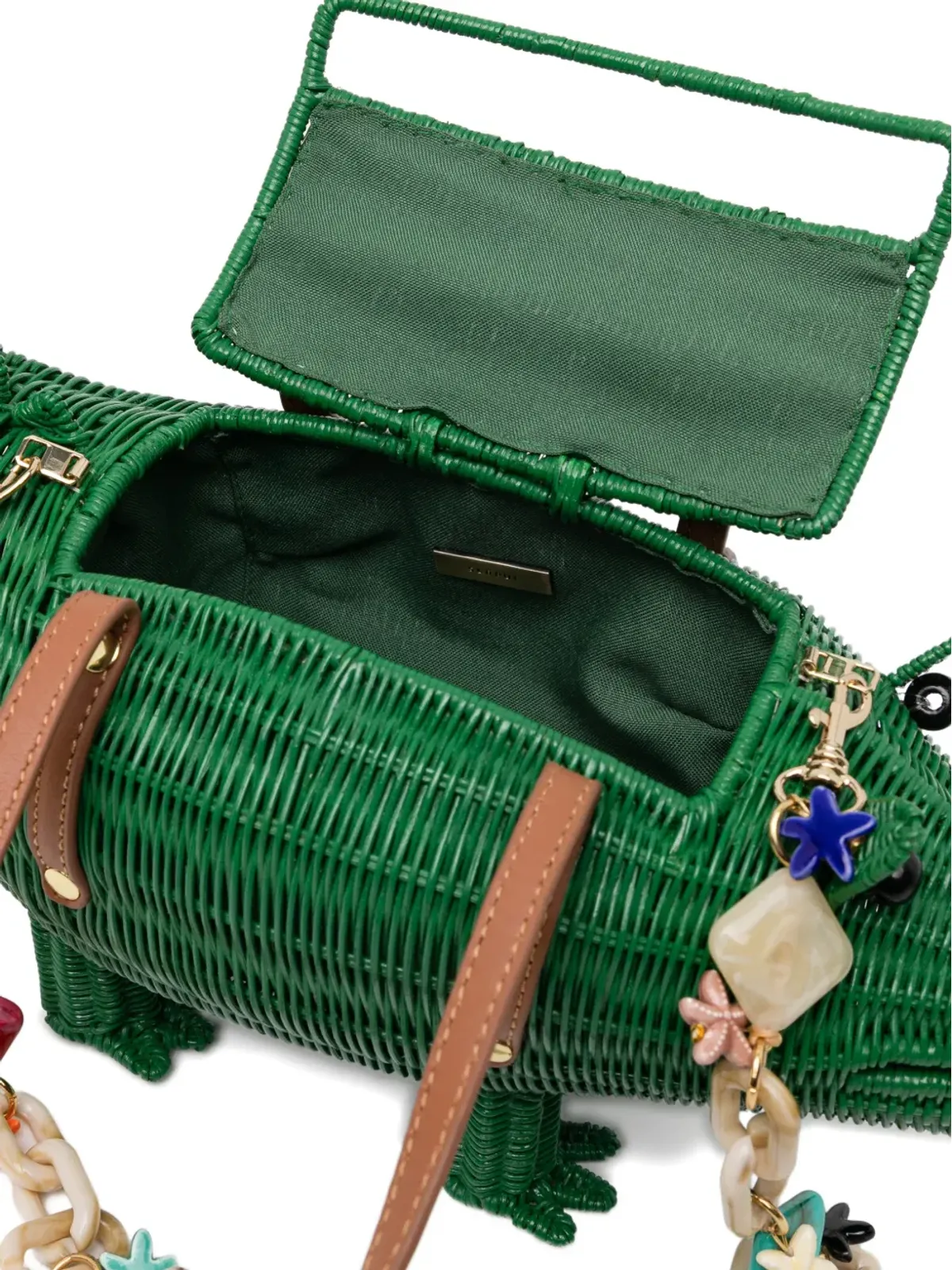 SERPUI クロコダイルモチーフ トートバッグ グリーン - 画像5