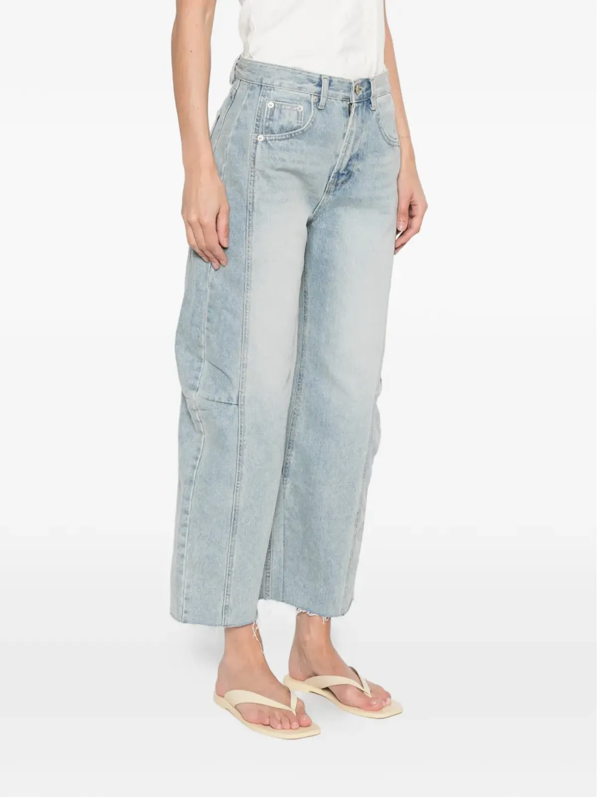 La Piscine banana frayed trousers - Blue - 画像3